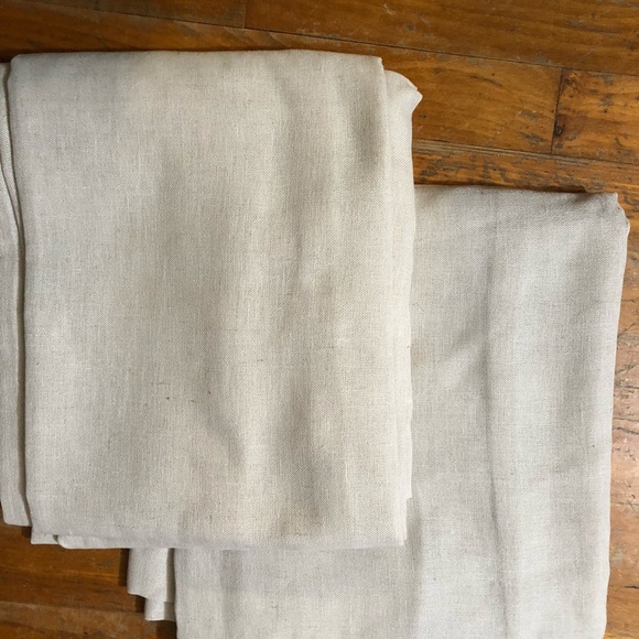 Turquoize lightweight 52x108 inches off white 2 panels. - Picture 3 of 4